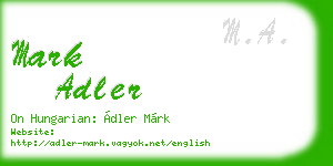 mark adler business card